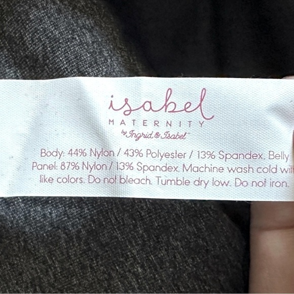 🌺 Isabel Maternity Stretchy Gray Leggings Size XS NWT Comfy Support - Picture 8 of 10